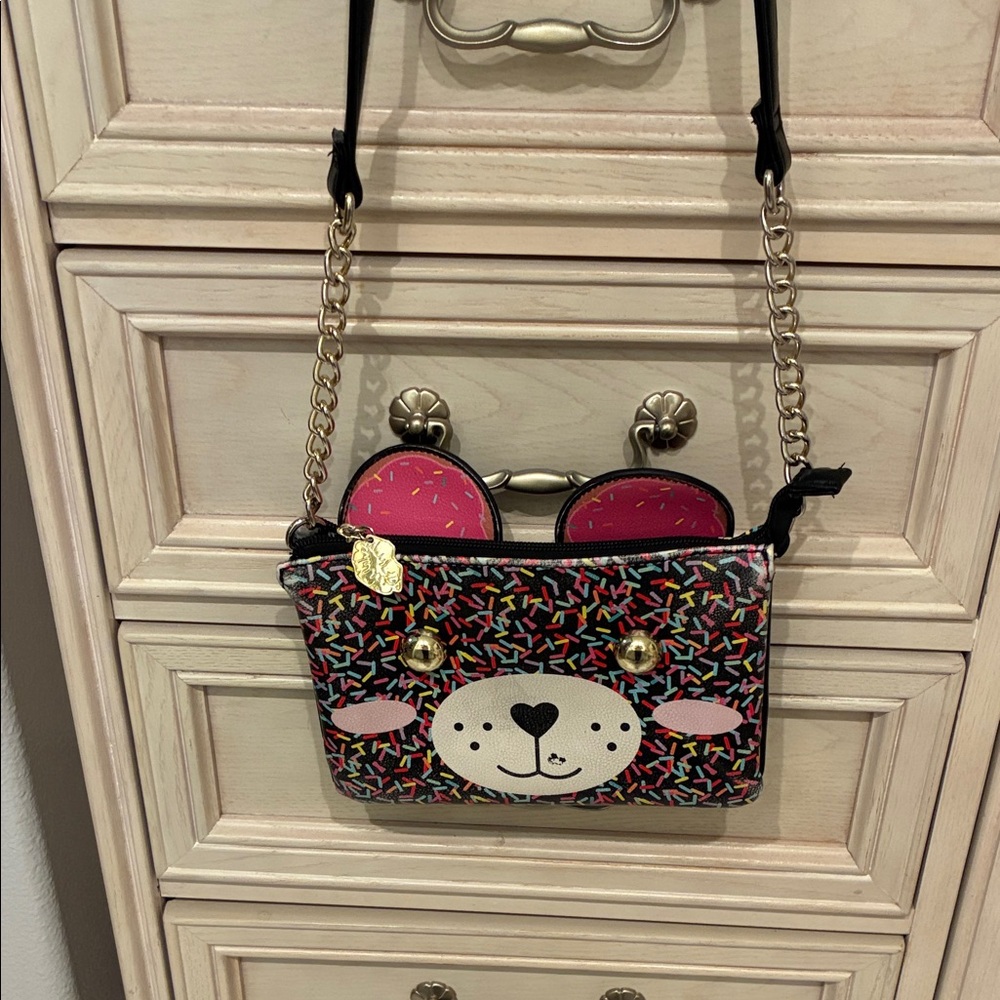 Colorful Sprinkles Dog Pattern Betsey Johnson Crossbody Bag